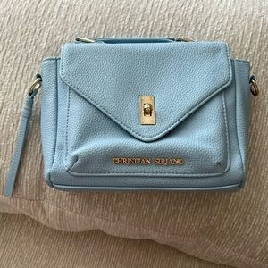 Blue Christian Siriano Handbag with Removable Strap